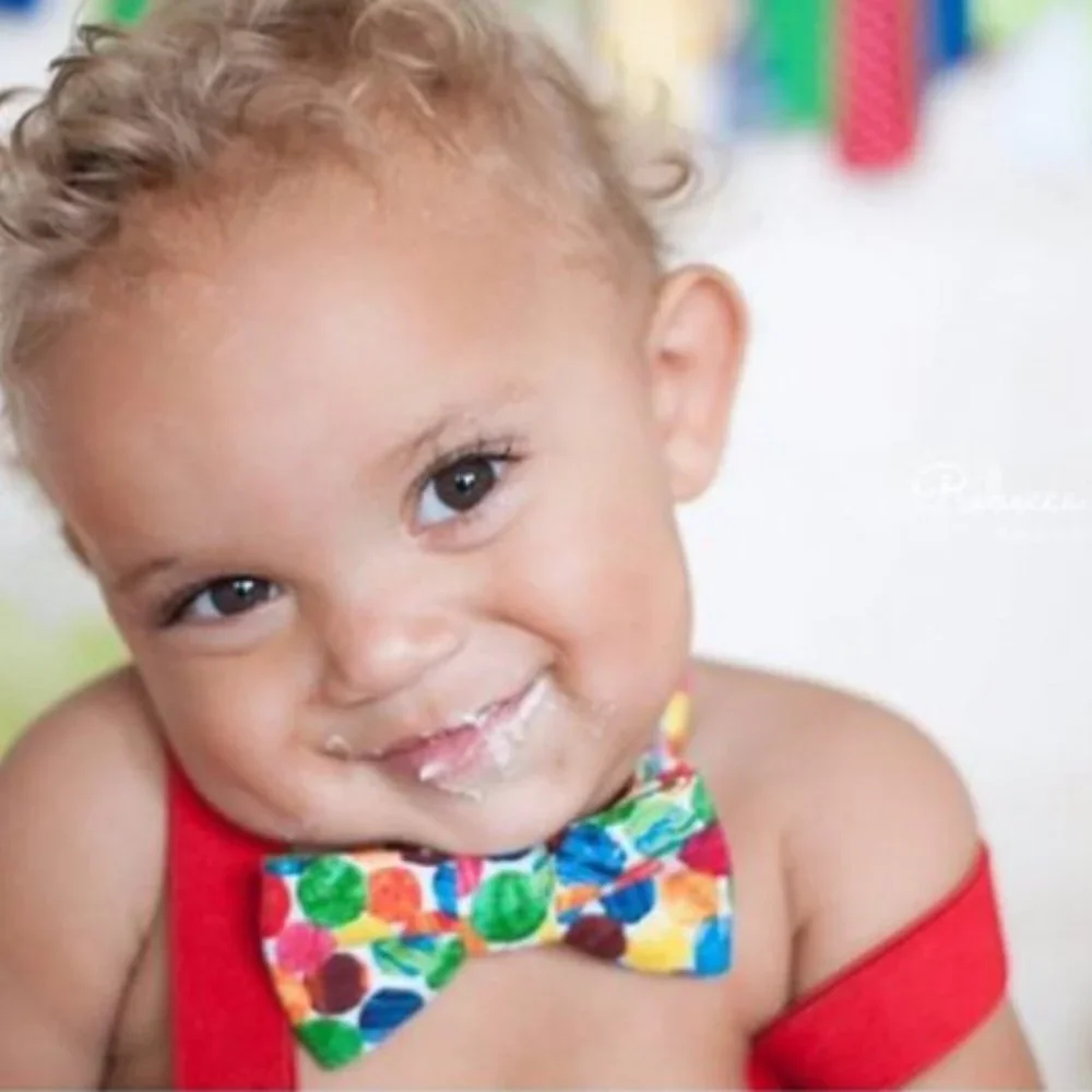 The Very Hungry Caterpillar Bowtie clothes Birthday Outfit Smash Cake Tie